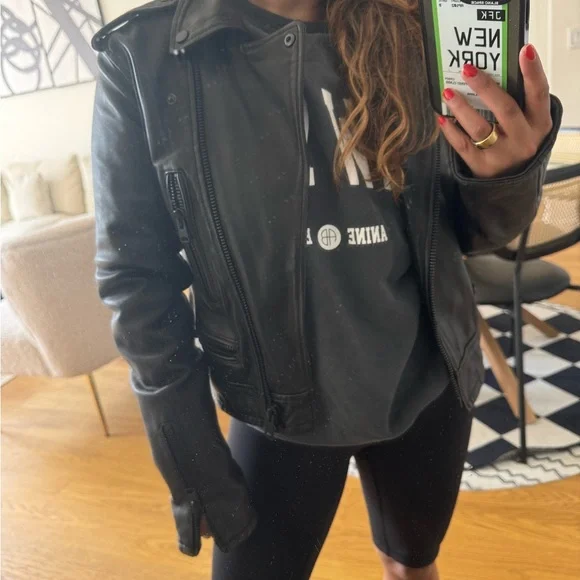 All Saint Leather Jacket - black with black hardware size 4/small - Picture 4 of 10